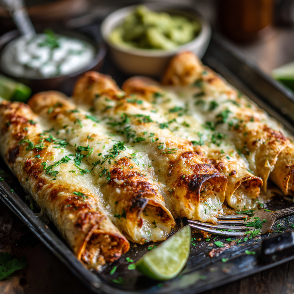Small Batch Golden-Brown Chicken Taquitos (Yields 6)