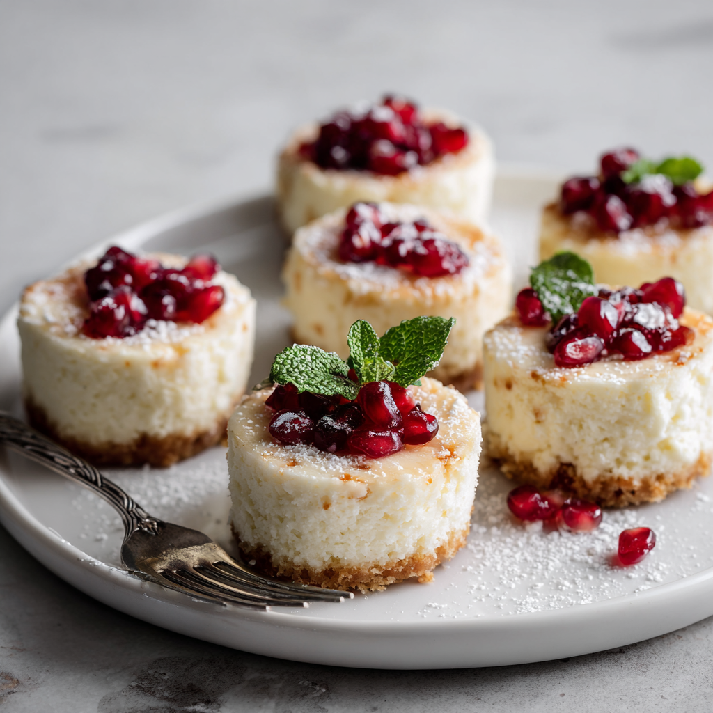 Pomegranate Cheesecake Minis: The Jewel of the Dessert Table
