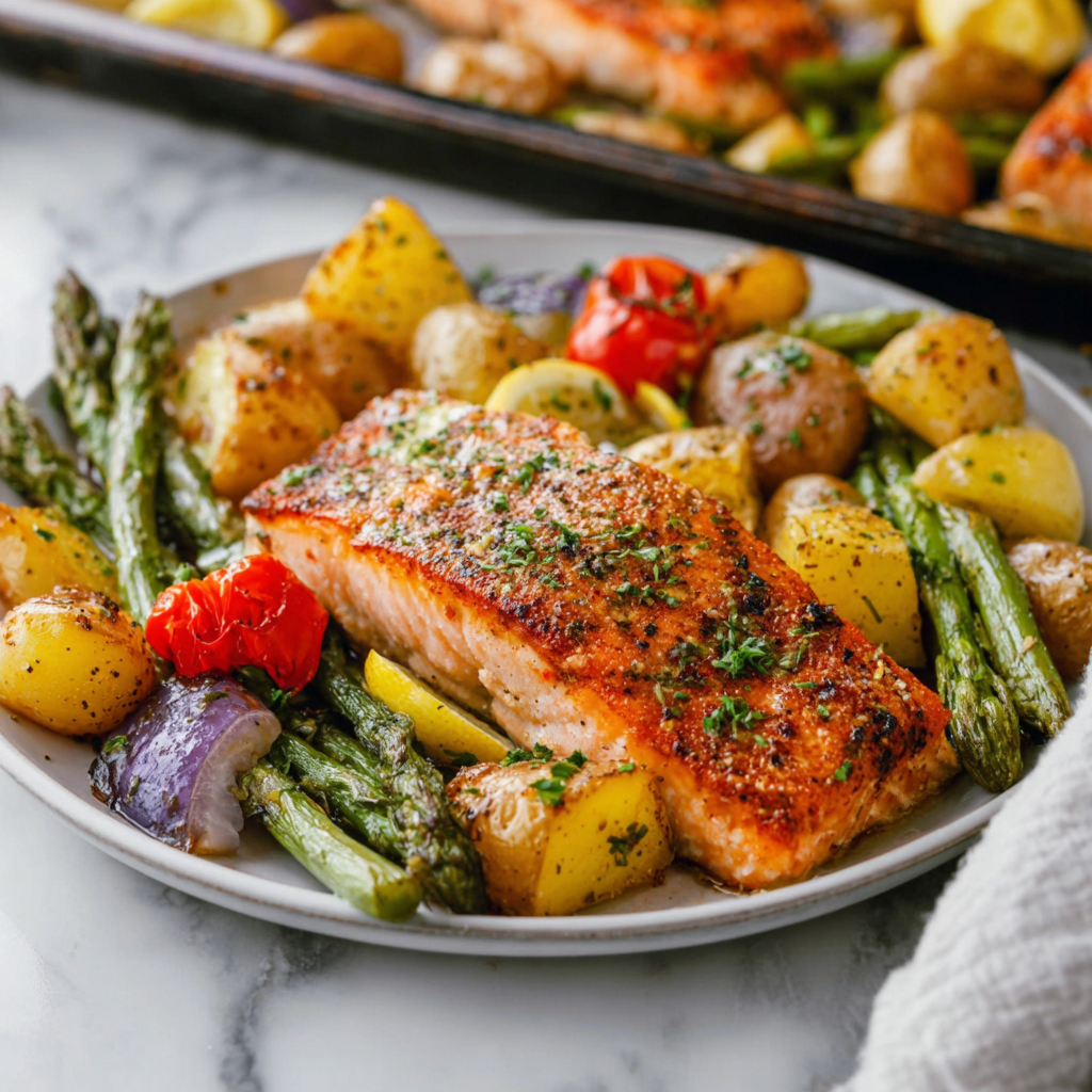 The Foolproof Sheet Pan Salmon and Potatoes with Veggies