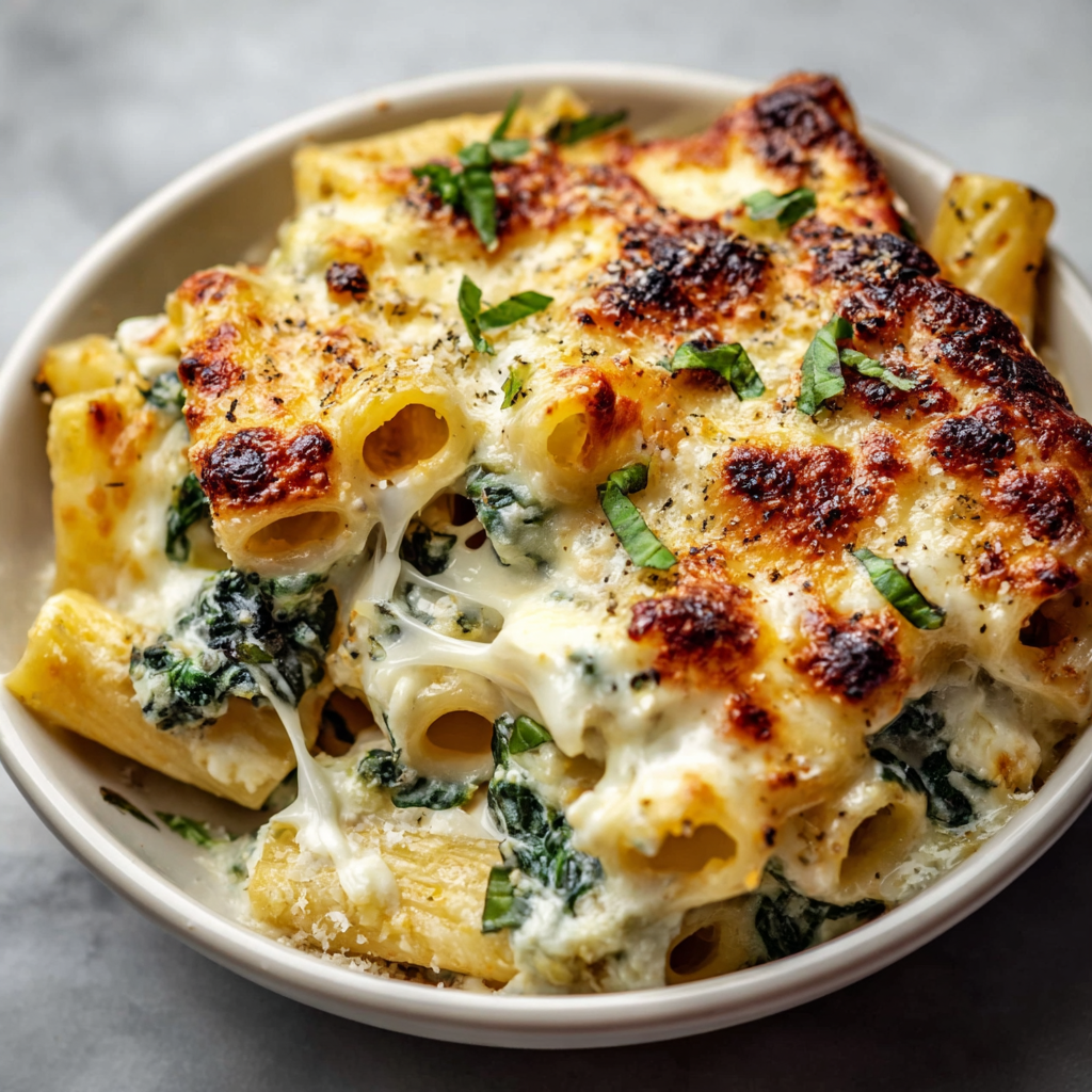The Ultimate Cheesy Spinach &#038; Ricotta Baked Rigatoni