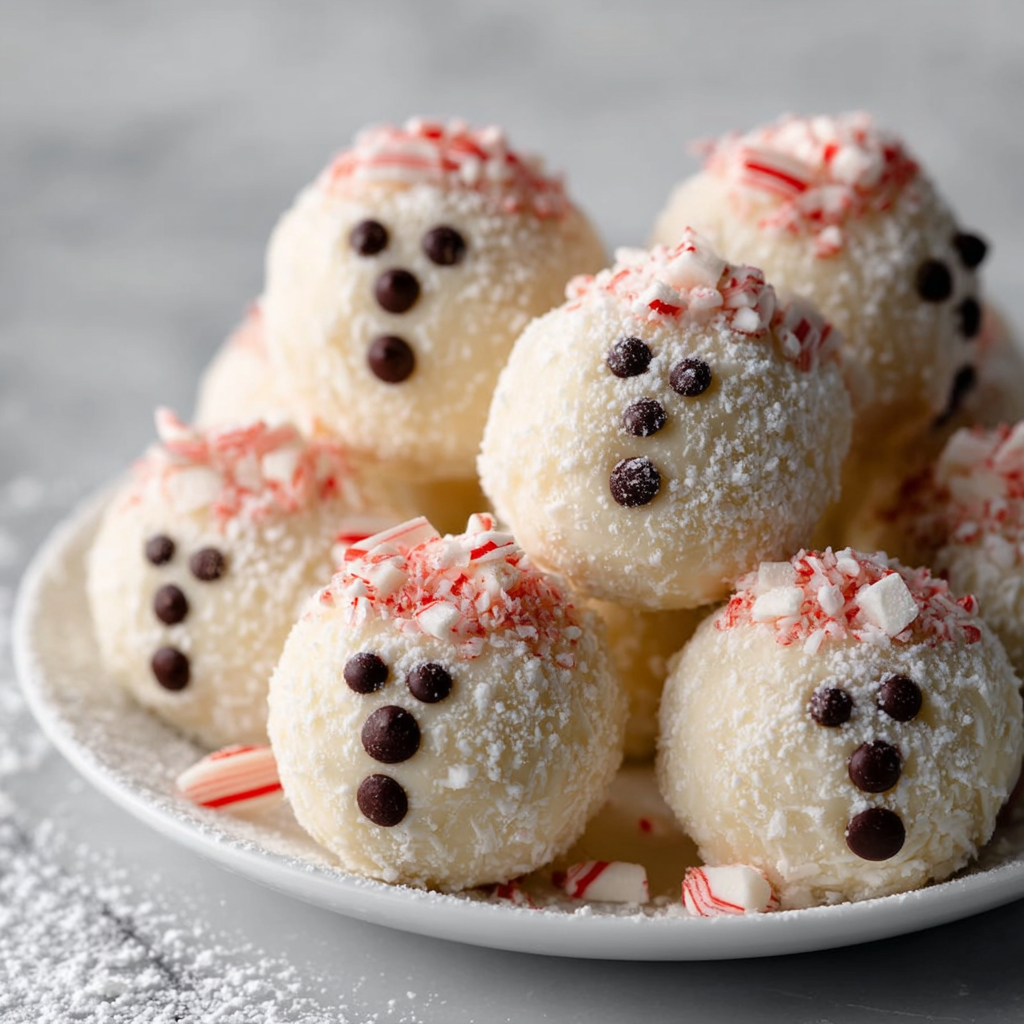 The Ultimate No-Bake Snowman Truffles