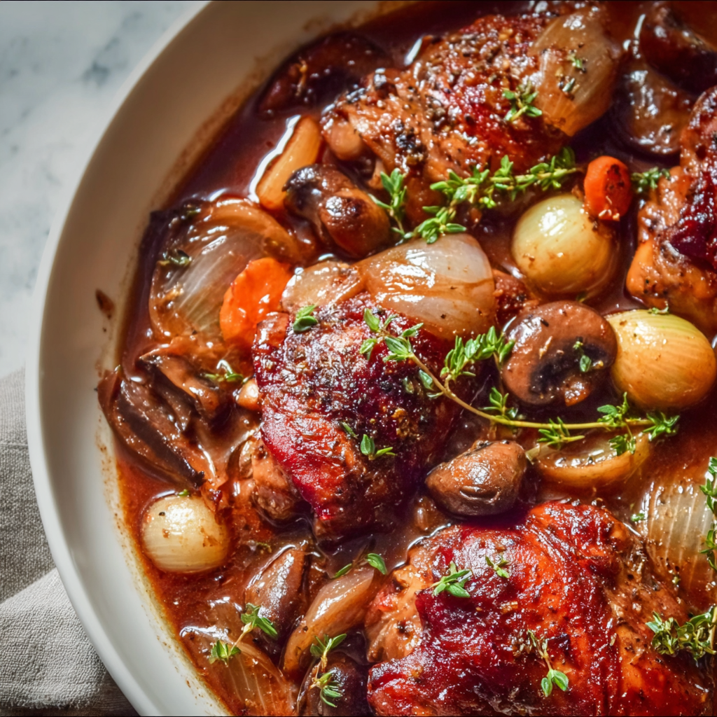 Slow Cooker Coq au Vin (French Elegance, Crockpot Ease)