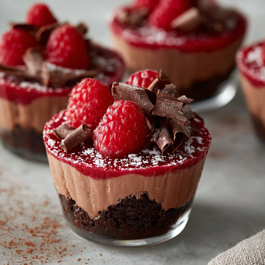 Marry Me No-Bake Raspberry Chocolate Mousse Cups