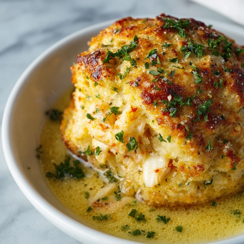 Crab Stuffed Cheddar Bay Biscuits with Lemon Butter Sauce