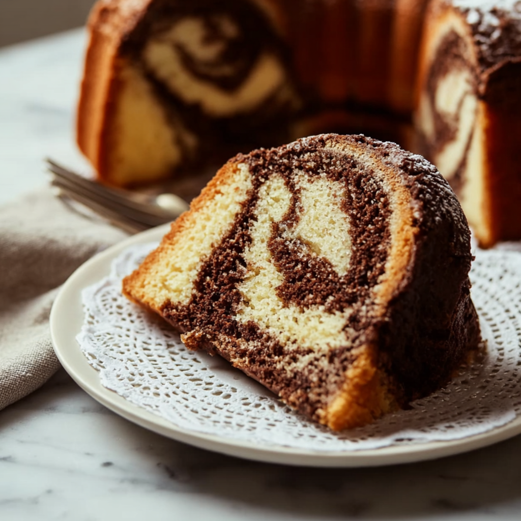 Classic Marble Cake (Buttery Vanilla &#038; Fudgy Chocolate Swirl)