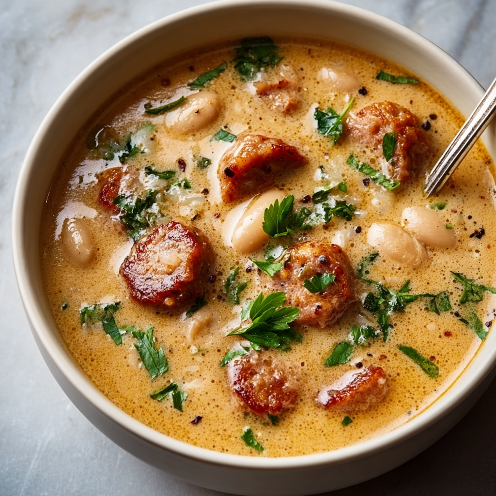 Creamy Bean Soup with Sausage (The Ultimate Tuscan Comfort Bowl)