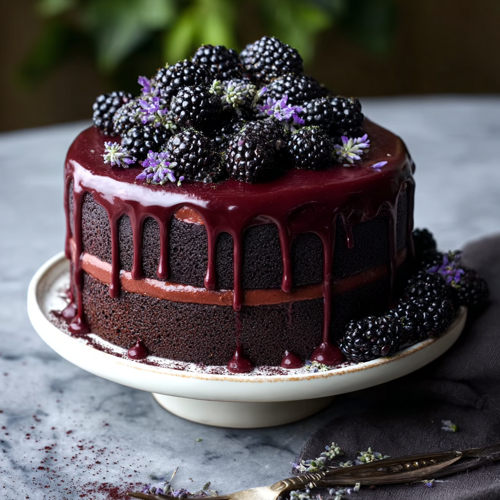 Blackberry Velvet Gothic Cake (Naturally Dark &#038; Moody)