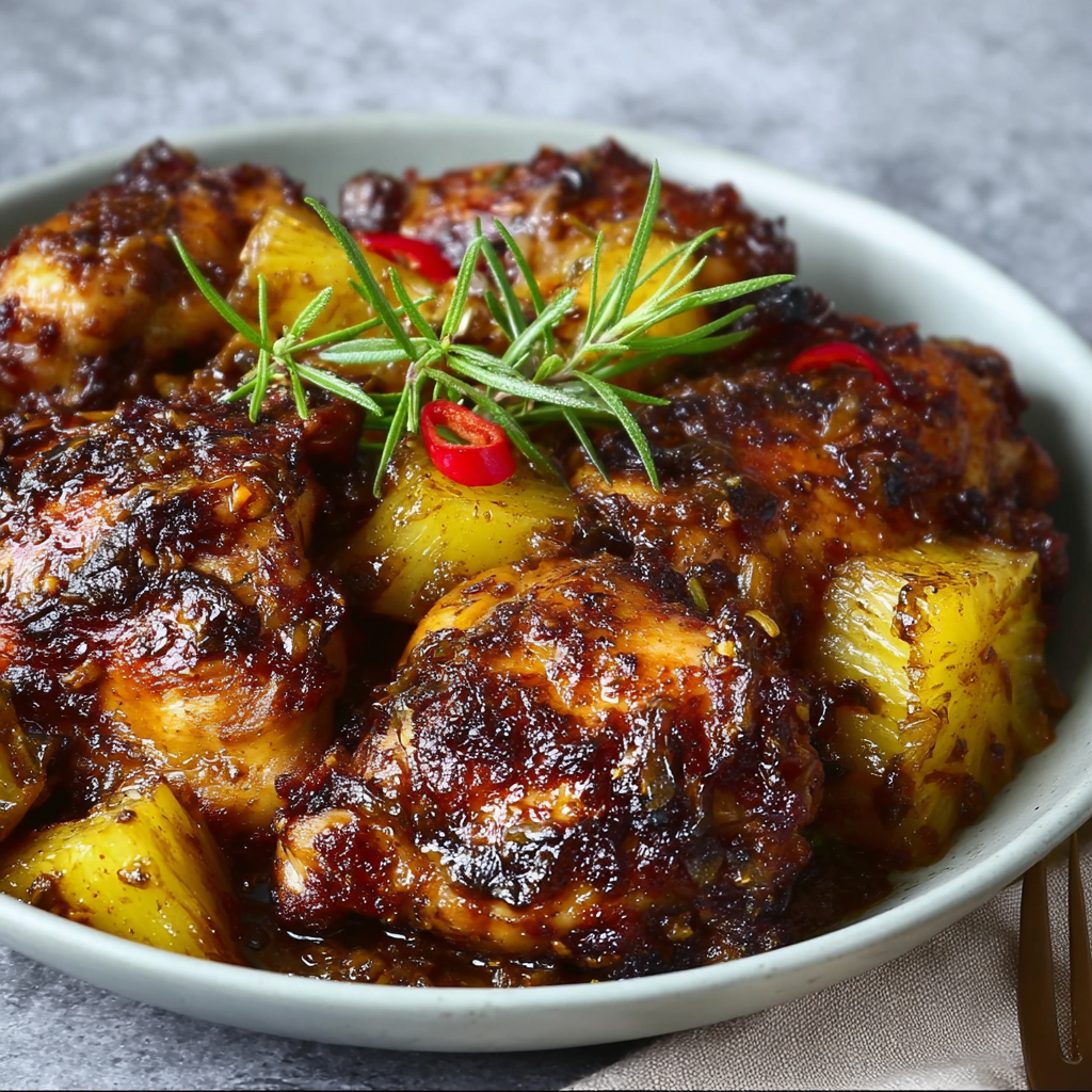 Baked Jamaican Pineapple Jerk Chicken (Sweet, Spicy, &#038; Smoky)