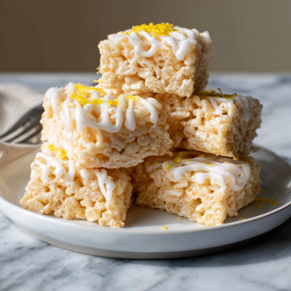 Glazed Lemon Rice Krispie Treats (A Zesty Twist on the Classic)